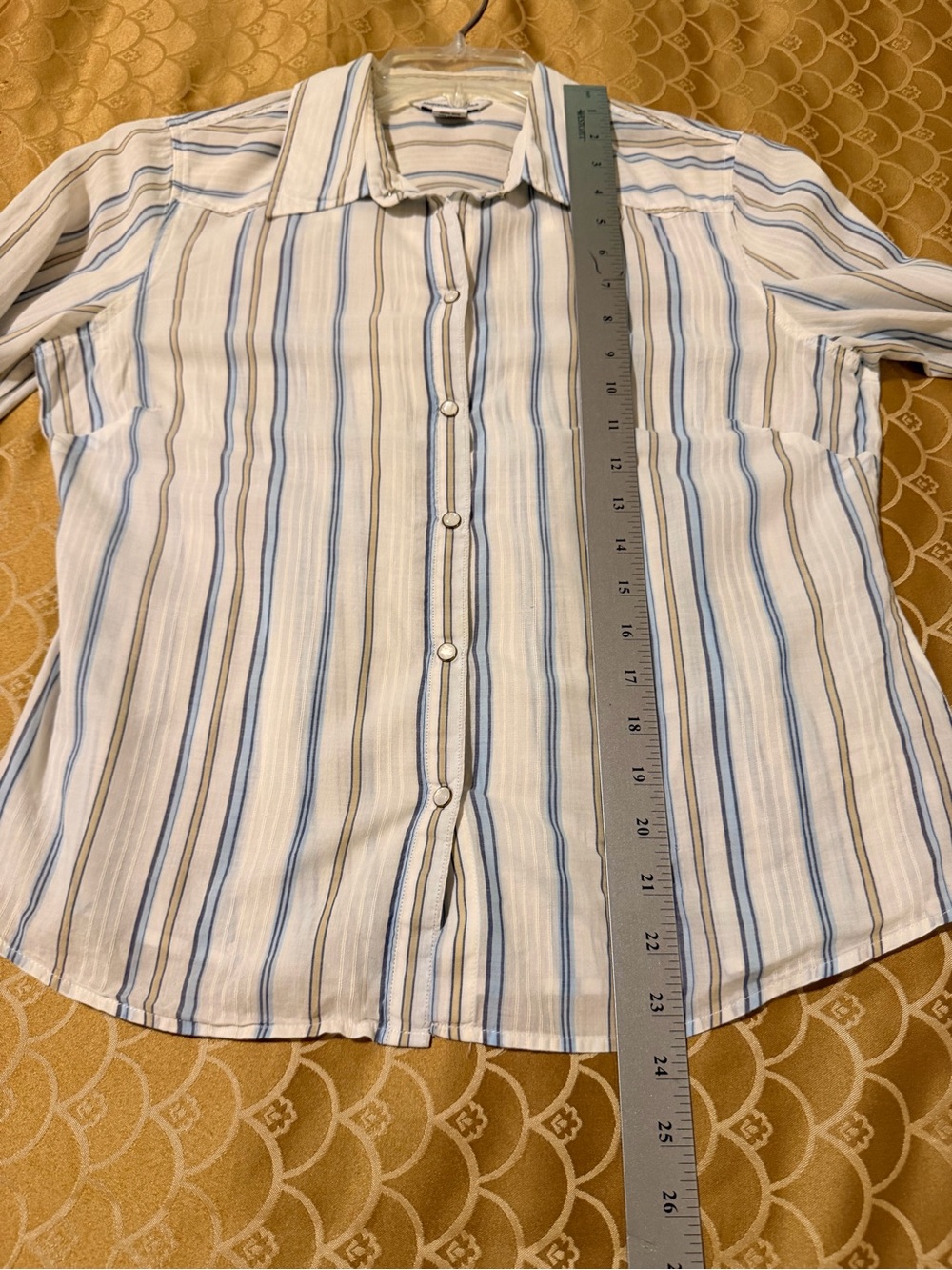 Abercrombie & Fitch western cut cotton shirt with snaps, long sleeve, Sz S - Picture 13 of 14